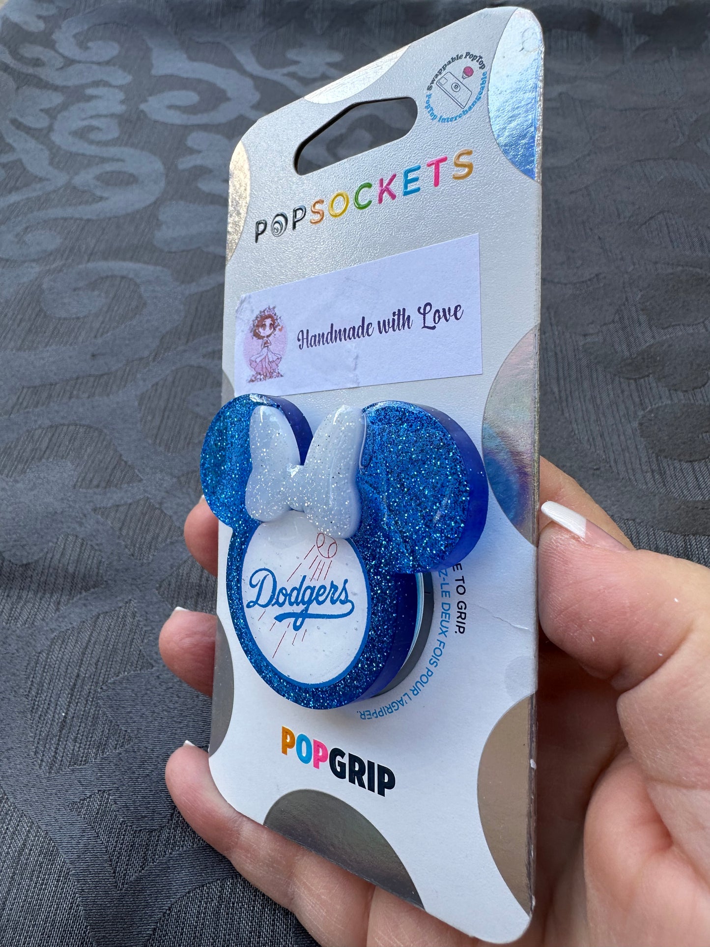 Dodgers Mouse Phone Grip-Blue