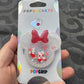 Candy Cane Mouse w/Bow Shaker Phone Grip-White