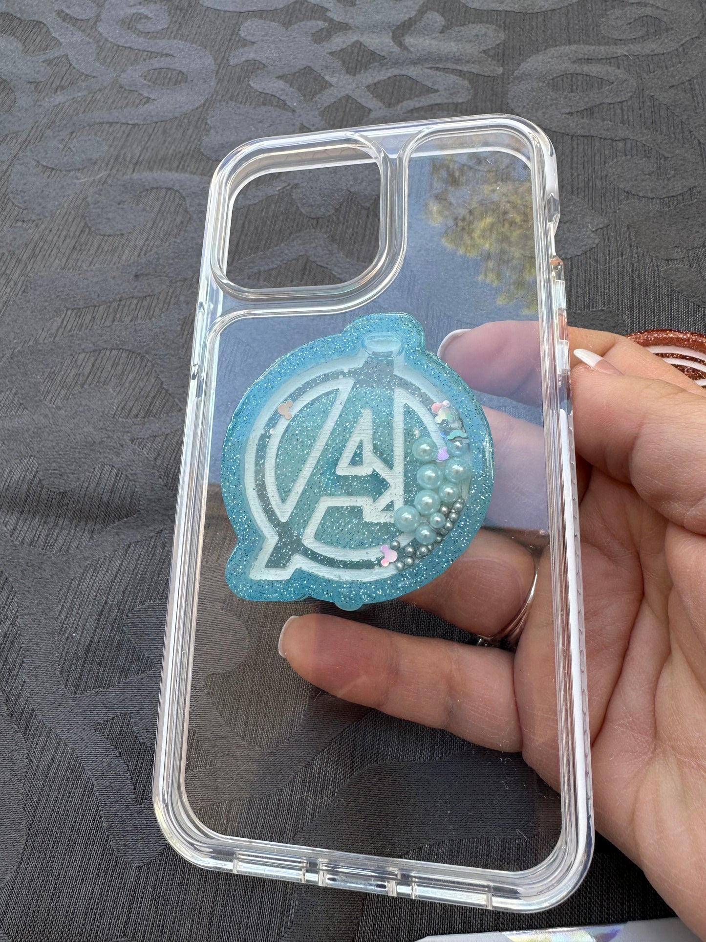 Avengers Shaker Phone Grip-Light Blue