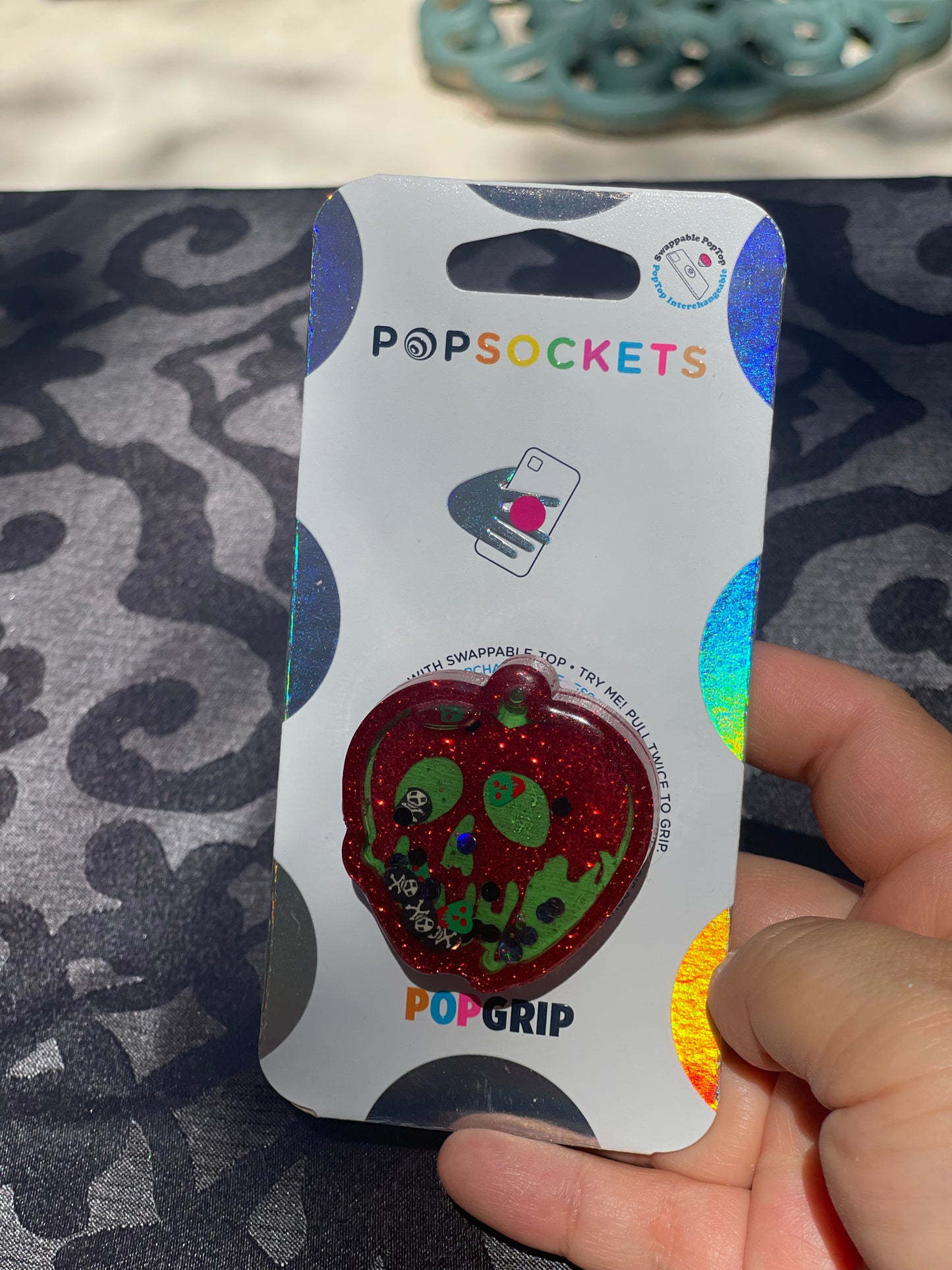 Poison Apple Shaker Phone Grip- Red