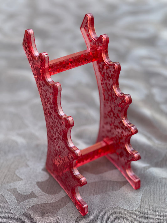 Glitter Crown Holder- Ruby Red