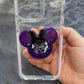 Black Panther Mouse w/bow Shaker Phone Grip-Purple