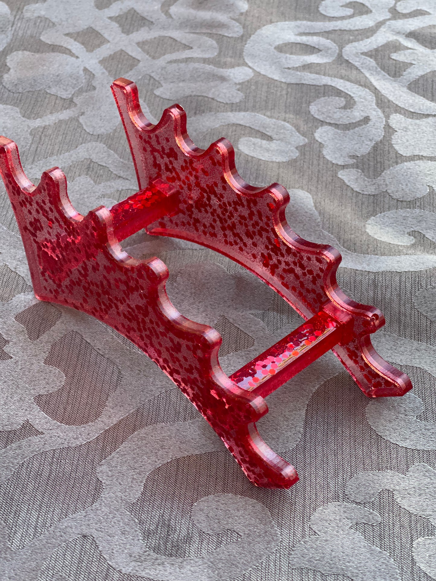 Glitter Crown Holder- Ruby Red