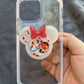 Alice Mouse w/bow Shaker Phone Grip-White