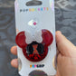 Black Widow Mouse w/bow Shaker Phone Grip-Dark Red