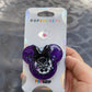 Black Panther Mouse w/bow Shaker Phone Grip-Purple