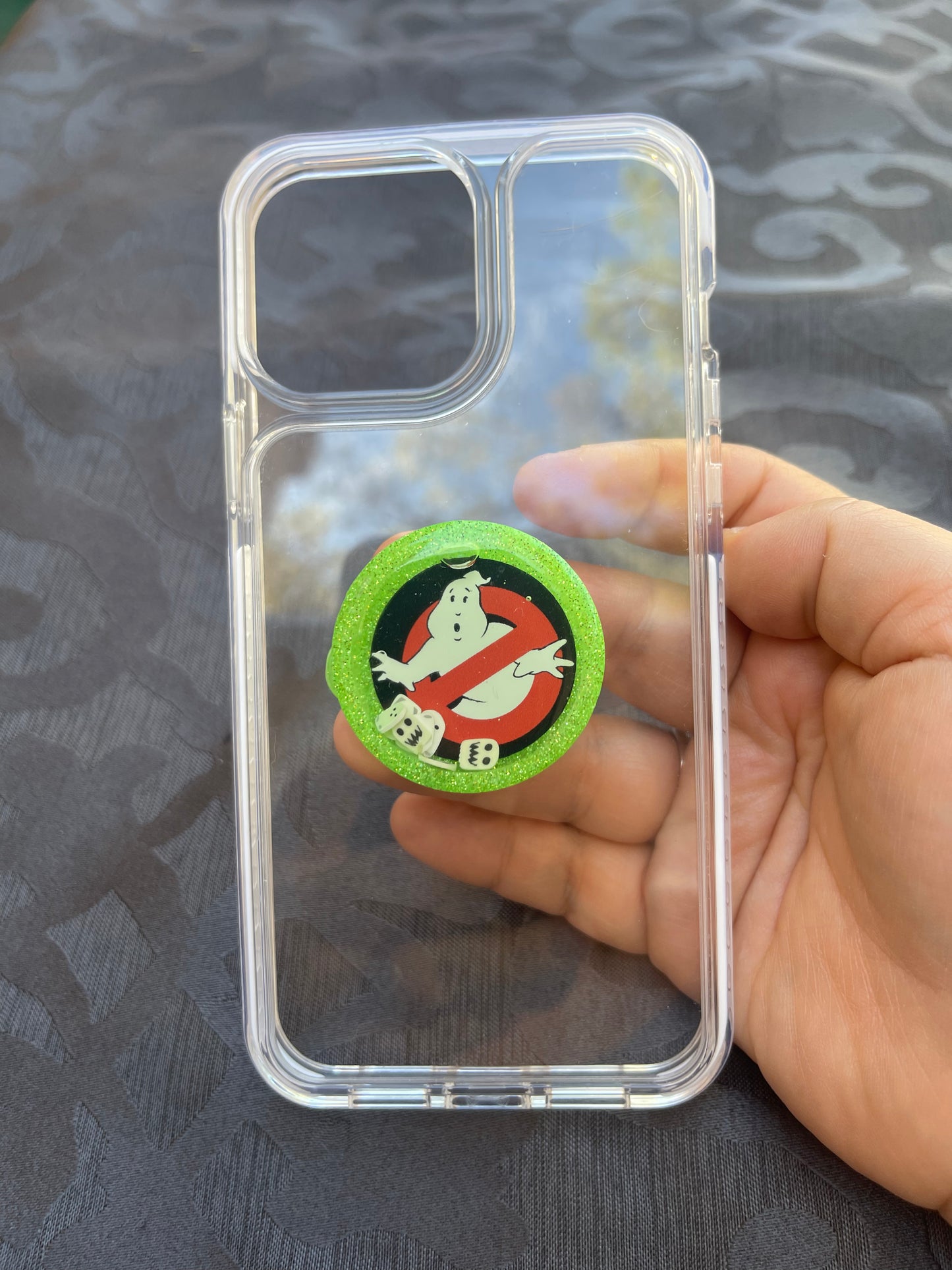 Ghostbusters Circle Shaker Phone Grip- Neon Green