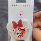 Alice Mouse w/bow Shaker Phone Grip-White